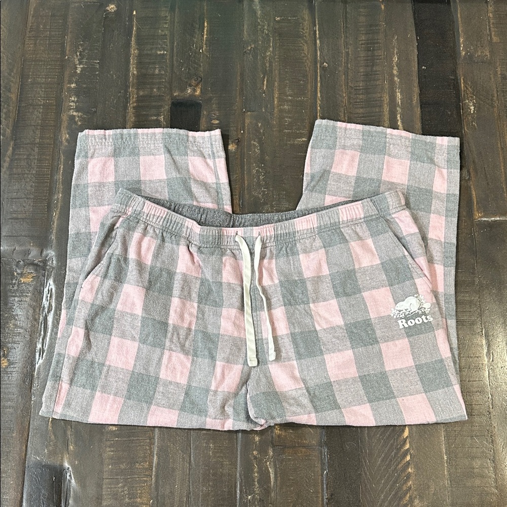 Roots Pink and Gray Plaid Pajama Pants